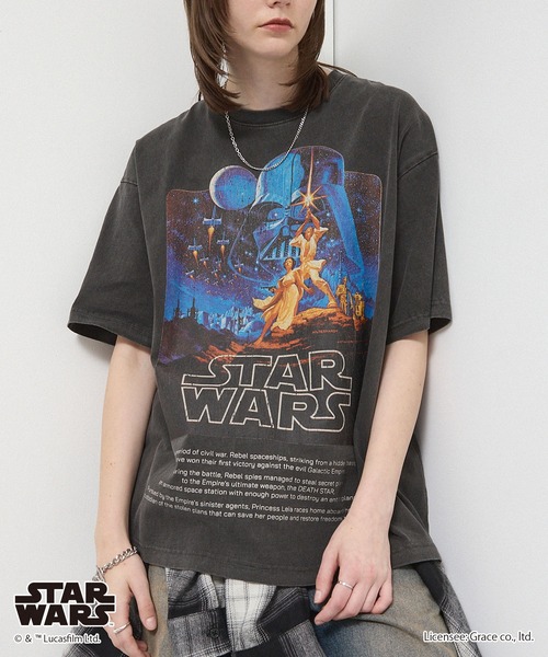 セール】＜Exclusive＞【STAR WARS】Vintage-Washed Oversized Tee