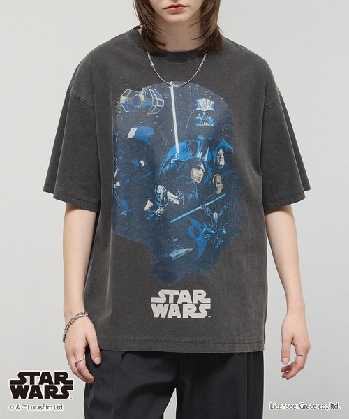 STAR WARS（スターウォーズ）の「＜Exclusive＞【STAR WARS】Vintage-Washed Oversized Tee / 【スター・ウォーズ】 別注 ヴィンテージ加工 オーバーサイズ グラフィックTシャツ（Tシャツ/カットソー・メンズ・ブラック系2/ブラック系/ブラック・L/M）」の19枚目の写真
