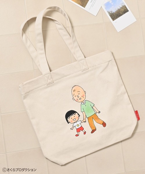 Honeys(ハニーズ)の「ちびまる子ちゃん/トートバッグ(トートバッグ・レディース・ホワイト系その他2/イエロー/ホワイト系その他3/ネイビー/ピンク/スミクロ・FREE)」の2枚目の写真