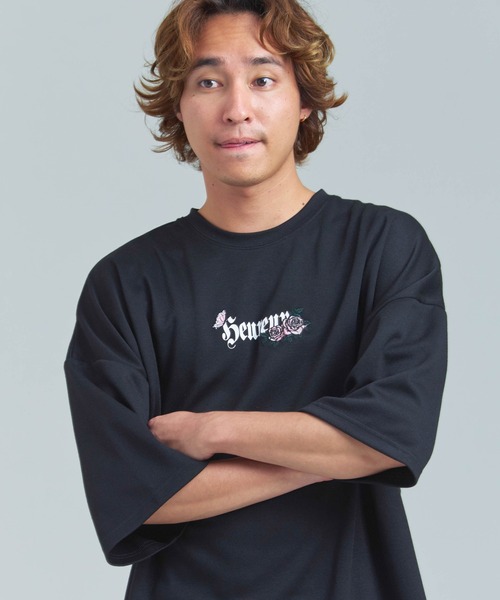 JACKROSE(ジャックローズ)の「JE-クロス&ローズ・刺繍-SSTEE(Tシャツ/カットソー・メンズ・ブラック/ホワイト・M/L)」の2枚目の写真