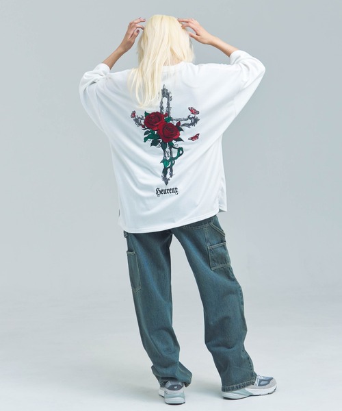 JACKROSE(ジャックローズ)の「JE-クロス&ローズ・刺繍-SSTEE(Tシャツ/カットソー・メンズ・ブラック/ホワイト・M/L)」の14枚目の写真