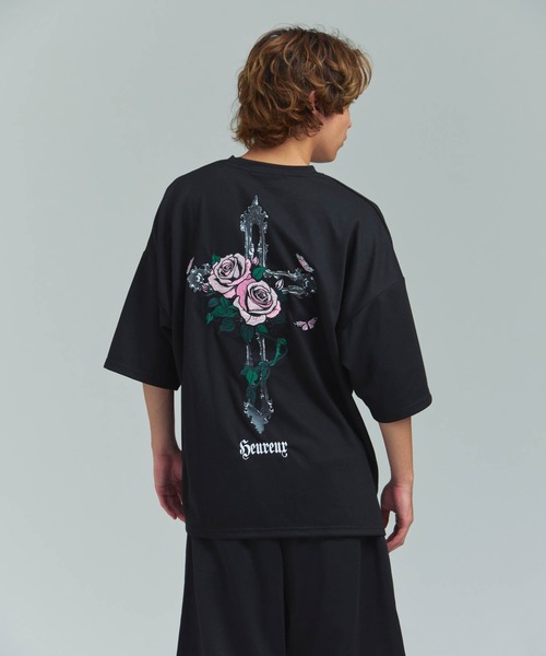 JACKROSE(ジャックローズ)の「JE-クロス&ローズ・刺繍-SSTEE(Tシャツ/カットソー・メンズ・ブラック/ホワイト・M/L)」の11枚目の写真