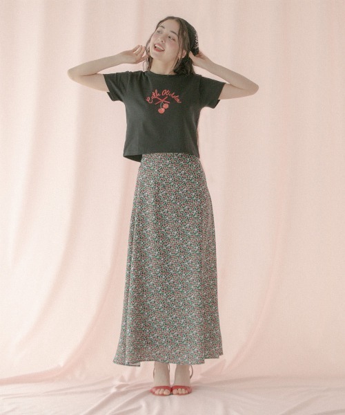 Cath Kidston（キャスキッドソン）の「ナロースカート Cherry Vine（スカート・レディース・ブラック・S）」の6枚目の写真
