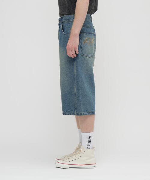 AVIREX(アヴィレックス)の「GOALERS EMBROIDERY DENIM SHORTS / 刺しゅう デニム ショーツ / AVIREX / アヴィレックス(デニムパンツ・メンズ・ライトインディゴブルー/ブラック・X-LARGE/MEDIUM)」の3枚目の写真