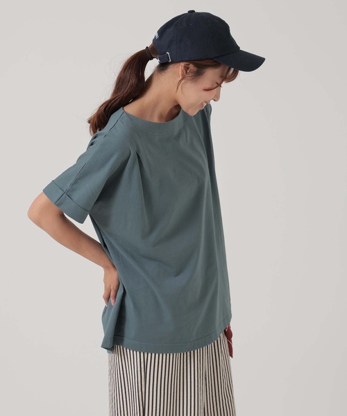 HEART MARKET(ハートマーケット)の「タックタックチュニック(Tシャツ/カットソー・レディース・チャコール/ダークグリーン/ホワイト/グレイッシュベージュ/ブラック/パープル・FREE)」の7枚目の写真
