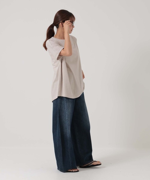 HEART MARKET(ハートマーケット)の「タックタックチュニック(Tシャツ/カットソー・レディース・チャコール/ダークグリーン/ホワイト/グレイッシュベージュ/ブラック/パープル・FREE)」の10枚目の写真