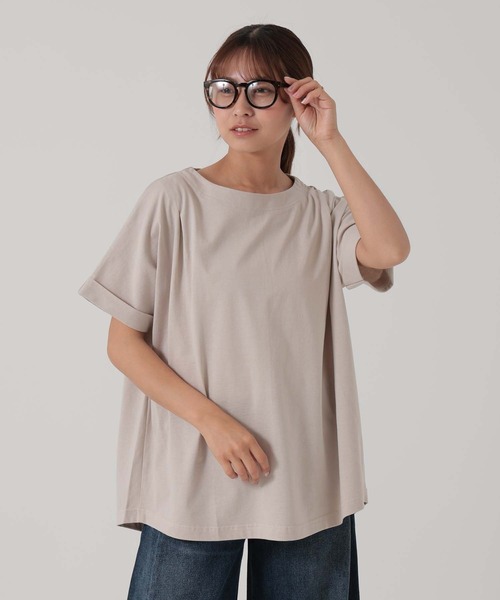 HEART MARKET(ハートマーケット)の「タックタックチュニック(Tシャツ/カットソー・レディース・チャコール/ダークグリーン/ホワイト/グレイッシュベージュ/ブラック/パープル・FREE)」の12枚目の写真