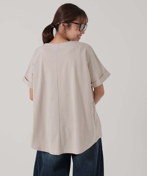 HEART MARKET(ハートマーケット)の「タックタックチュニック(Tシャツ/カットソー・レディース・チャコール/ダークグリーン/ホワイト/グレイッシュベージュ/ブラック/パープル・FREE)」の14枚目の写真
