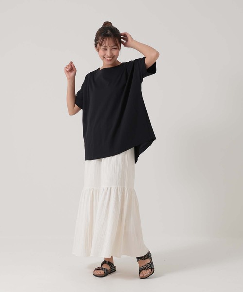 HEART MARKET(ハートマーケット)の「タックタックチュニック(Tシャツ/カットソー・レディース・チャコール/ダークグリーン/ホワイト/グレイッシュベージュ/ブラック/パープル・FREE)」の15枚目の写真