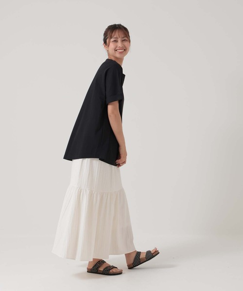 HEART MARKET(ハートマーケット)の「タックタックチュニック(Tシャツ/カットソー・レディース・チャコール/ダークグリーン/ホワイト/グレイッシュベージュ/ブラック/パープル・FREE)」の16枚目の写真