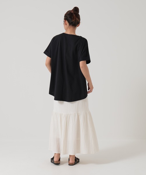 HEART MARKET(ハートマーケット)の「タックタックチュニック(Tシャツ/カットソー・レディース・チャコール/ダークグリーン/ホワイト/グレイッシュベージュ/ブラック/パープル・FREE)」の17枚目の写真