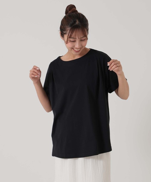 HEART MARKET(ハートマーケット)の「タックタックチュニック(Tシャツ/カットソー・レディース・チャコール/ダークグリーン/ホワイト/グレイッシュベージュ/ブラック/パープル・FREE)」の18枚目の写真