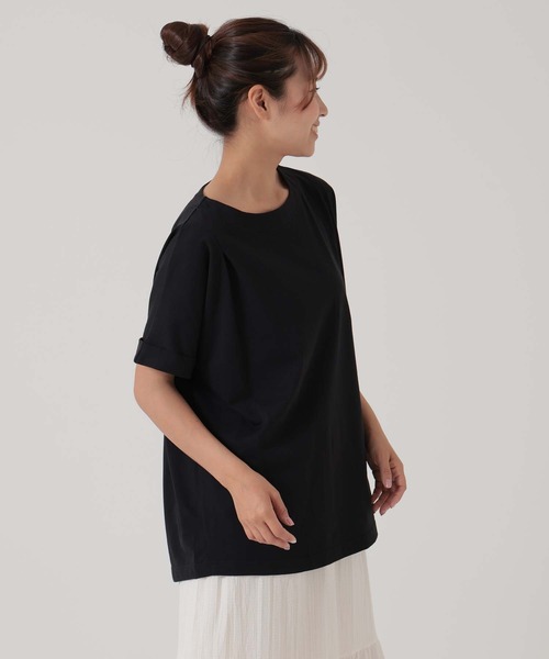 HEART MARKET(ハートマーケット)の「タックタックチュニック(Tシャツ/カットソー・レディース・チャコール/ダークグリーン/ホワイト/グレイッシュベージュ/ブラック/パープル・FREE)」の19枚目の写真