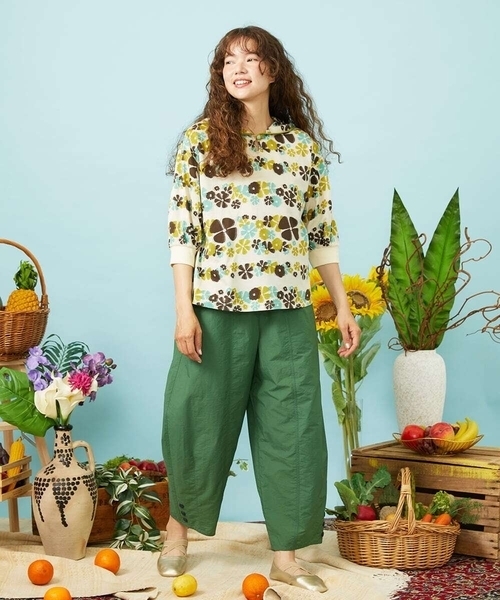 Jocomomola(ホコモモラ)の「Ramo Border フラワージャカードセーラーカラーカットソー(Tシャツ/カットソー・レディース・アイボリー/ネイビー・40)」の14枚目の写真