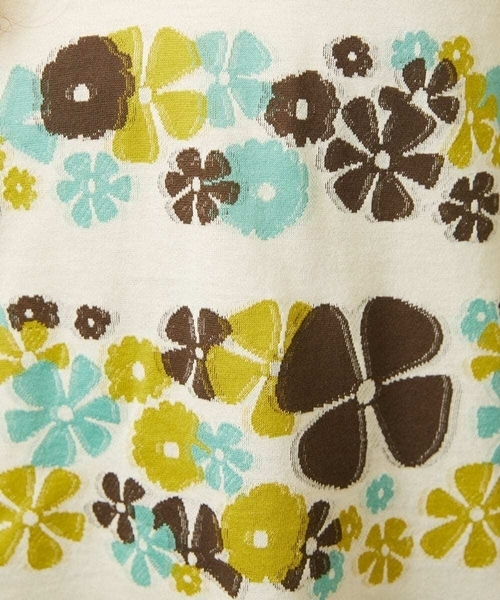 Jocomomola(ホコモモラ)の「Ramo Border フラワージャカードセーラーカラーカットソー(Tシャツ/カットソー・レディース・アイボリー/ネイビー・40)」の18枚目の写真