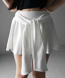 【 3color 】ラップレイヤードフレアミニスカパン / wrap layered flare mini skirt pants ※※