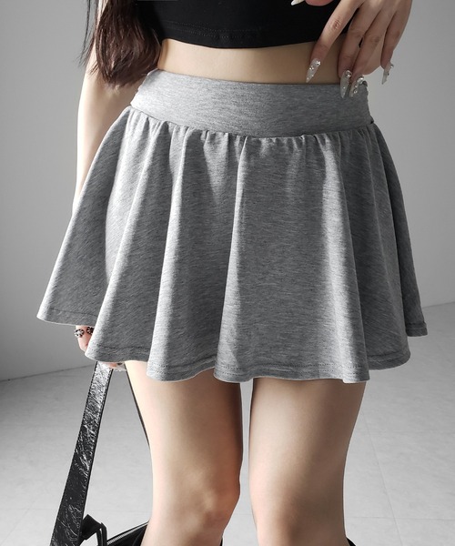 me+em select（ミームセレクト）の「【 ３color 】ラップレイヤードフレアミニスカパン ／ wrap layered flare mini skirt pants　※※（スカート・レディース・グレー/ホワイト/ブラック・MEDIUM/LARGE/SMALL）」の12枚目の写真