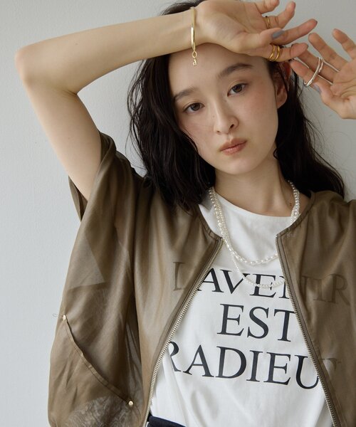 DISCOAT(ディスコート)の「【Noka/WEB限定】ロゴノースリTシャツ(Tシャツ/カットソー・レディース・オフホワイト/カーキ/チャコールグレー・FREE)」の8枚目の写真