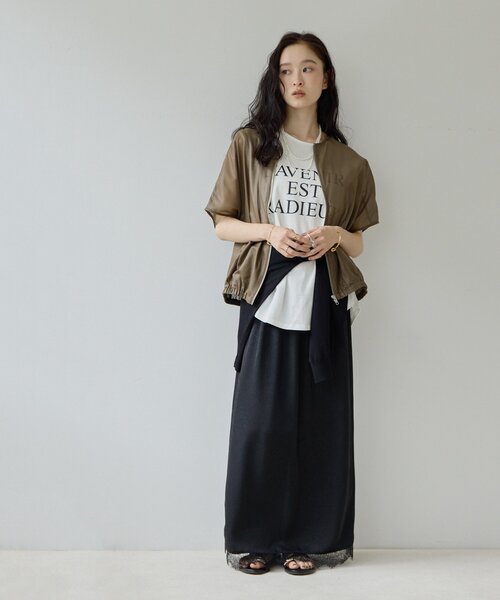 DISCOAT(ディスコート)の「【Noka/WEB限定】ロゴノースリTシャツ(Tシャツ/カットソー・レディース・オフホワイト/カーキ/チャコールグレー・FREE)」の10枚目の写真