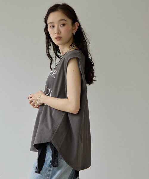 DISCOAT(ディスコート)の「【Noka/WEB限定】ロゴノースリTシャツ(Tシャツ/カットソー・レディース・オフホワイト/カーキ/チャコールグレー・FREE)」の16枚目の写真