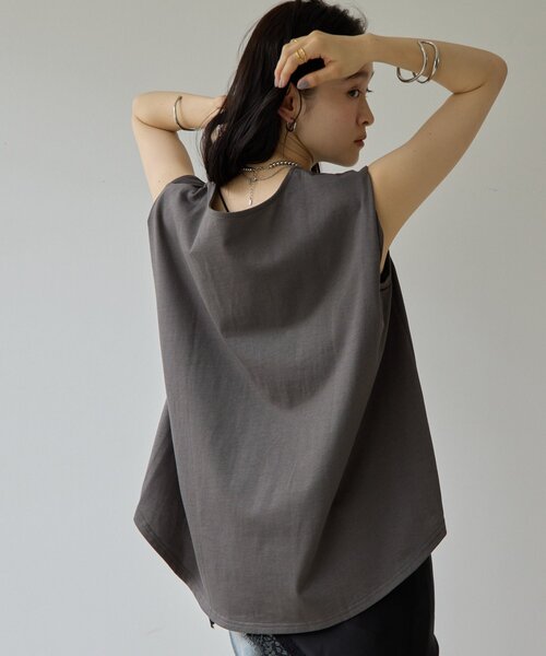 DISCOAT(ディスコート)の「【Noka/WEB限定】ロゴノースリTシャツ(Tシャツ/カットソー・レディース・オフホワイト/カーキ/チャコールグレー・FREE)」の17枚目の写真