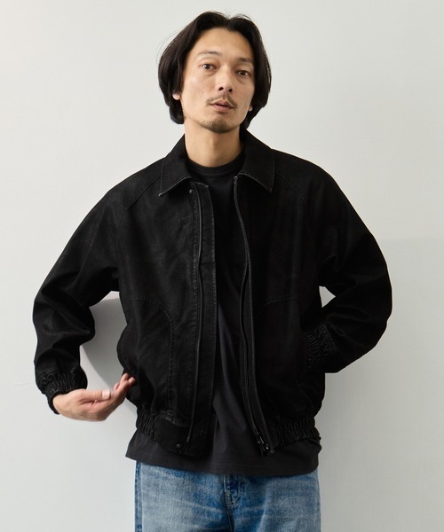 CITY TOKYO(シティトウキョウ)の「【CITY TOKYO】スムースレザー フライトジャケット(ブルゾン・メンズ・ブラック・2/1)」の1枚目の写真