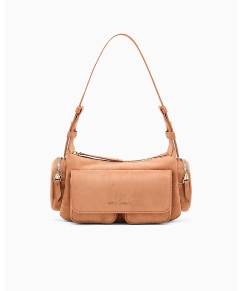 ARMANI EXCHANGE(アルマーニエクスチェンジ)の「【A|X アルマーニ エクスチェンジ】AXロゴ スエードタッチ マルチポケット ワンハンドルバッグ(ハンドバッグ・レディース・キャメル・FREE)」の2枚目の写真