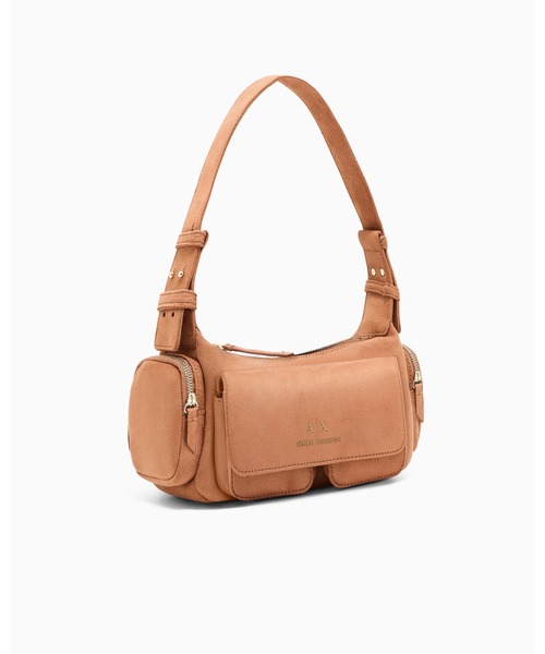 ARMANI EXCHANGE(アルマーニエクスチェンジ)の「【A|X アルマーニ エクスチェンジ】AXロゴ スエードタッチ マルチポケット ワンハンドルバッグ(ハンドバッグ・レディース・キャメル・FREE)」の3枚目の写真