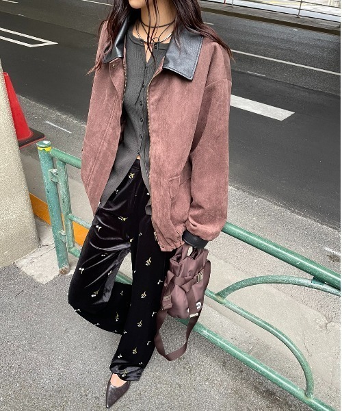 AIC.(エーアイシー)の「エンブロイダリーベロアイージーパンツ/セットアップ可能(その他パンツ・レディース・ブラウン/ブラック・FREE)」の7枚目の写真
