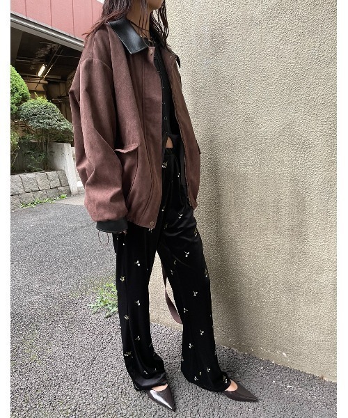 AIC.(エーアイシー)の「エンブロイダリーベロアイージーパンツ/セットアップ可能(その他パンツ・レディース・ブラウン/ブラック・FREE)」の8枚目の写真