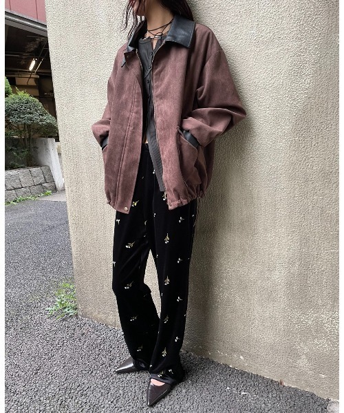 AIC.(エーアイシー)の「エンブロイダリーベロアイージーパンツ/セットアップ可能(その他パンツ・レディース・ブラウン/ブラック・FREE)」の9枚目の写真