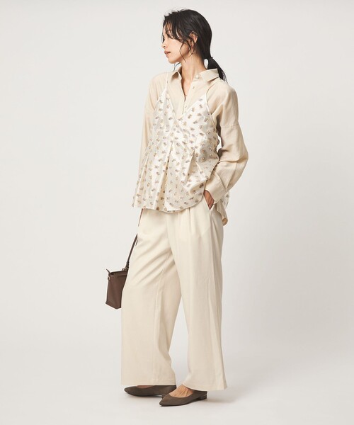 green label relaxing（グリーンレーベルリラクシング）の「［size SHORT/TALLあり］オルマイ ツイル ワイド パンツ オフホワイト（その他パンツ・レディース・オフホワイト・TALL/40/36/34/SHORT/38）」の5枚目の写真