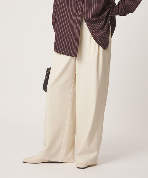 green label relaxing（グリーンレーベルリラクシング）の「［size SHORT/TALLあり］オルマイ ツイル ワイド パンツ オフホワイト（その他パンツ・レディース・オフホワイト・TALL/40/36/34/SHORT/38）」の7枚目の写真