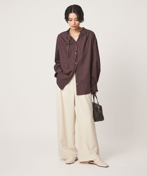 green label relaxing（グリーンレーベルリラクシング）の「［size SHORT/TALLあり］オルマイ ツイル ワイド パンツ オフホワイト（その他パンツ・レディース・オフホワイト・TALL/40/36/34/SHORT/38）」の8枚目の写真