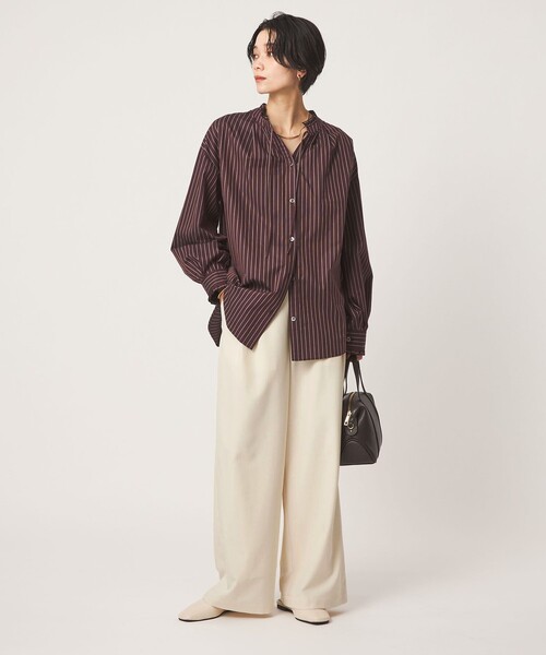 green label relaxing（グリーンレーベルリラクシング）の「［size SHORT/TALLあり］オルマイ ツイル ワイド パンツ オフホワイト（その他パンツ・レディース・オフホワイト・TALL/40/36/34/SHORT/38）」の9枚目の写真