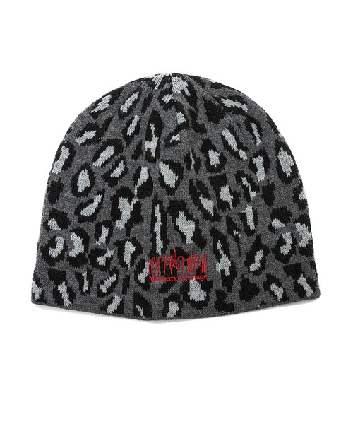 GANNI ヒョウ柄 ニット帽 Manhattan Portage / マンハッタンポーテージ LEOPARD KNIT BEANIE