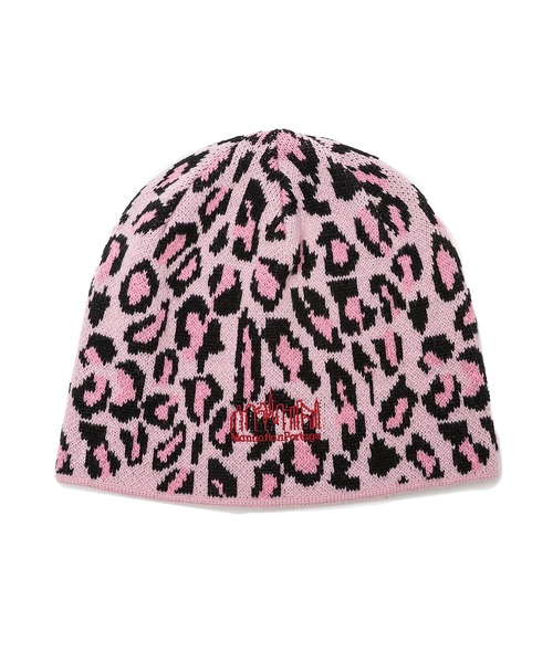 Manhattan Portage(マンハッタンポーテージ)の「Manhattan Portage / マンハッタンポーテージ LEOPARD KNIT BEANIE レオパード ニット ビーニー ニット帽 ニットキャップ 豹柄 ヒョウ柄 メンズ レディース 2026年秋冬 秋物(ニットキャップ/ビーニー・メンズ・ベージュ/ブラウン/グレー/ピンク・FREE)」の4枚目の写真