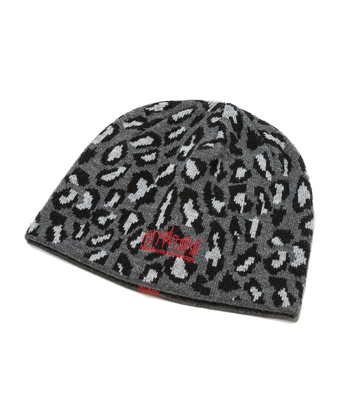 Manhattan Portage(マンハッタンポーテージ)の「Manhattan Portage / マンハッタンポーテージ LEOPARD KNIT BEANIE レオパード ニット ビーニー ニット帽 ニットキャップ 豹柄 ヒョウ柄 メンズ レディース 2026年秋冬 秋物(ニットキャップ/ビーニー・メンズ・ベージュ/ブラウン/グレー/ピンク・FREE)」の6枚目の写真
