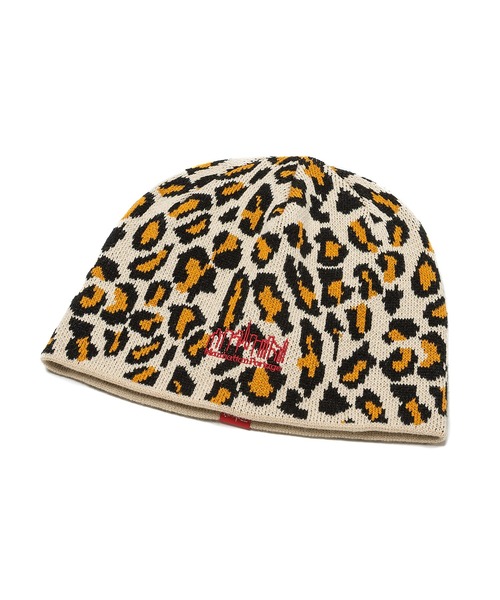 Manhattan Portage(マンハッタンポーテージ)の「Manhattan Portage / マンハッタンポーテージ LEOPARD KNIT BEANIE レオパード ニット ビーニー ニット帽 ニットキャップ 豹柄 ヒョウ柄 メンズ レディース 2026年秋冬 秋物(ニットキャップ/ビーニー・メンズ・ベージュ/ブラウン/グレー/ピンク・FREE)」の10枚目の写真