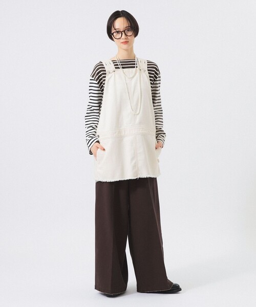 BEAMS BOY(ビームスボーイ)の「ショート ジャンプ スカート(ジャンパースカート・レディース・アイボリー/ブラック・ONE SIZE)」の7枚目の写真