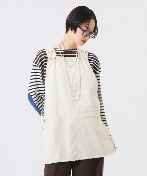 BEAMS BOY(ビームスボーイ)の「ショート ジャンプ スカート(ジャンパースカート・レディース・アイボリー/ブラック・ONE SIZE)」の10枚目の写真