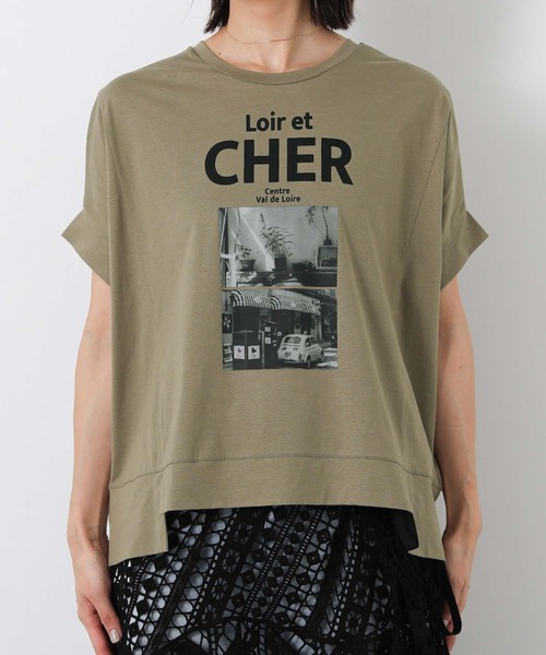 Gready Brilliant(グレディブリリアン)の「CHERフォトワイドフレンチスリーブ(Tシャツ/カットソー・レディース・ライトカーキ/オフホワイト・FREE)」の8枚目の写真