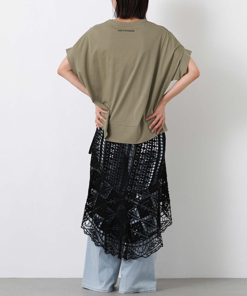 Gready Brilliant(グレディブリリアン)の「CHERフォトワイドフレンチスリーブ(Tシャツ/カットソー・レディース・ライトカーキ/オフホワイト・FREE)」の5枚目の写真