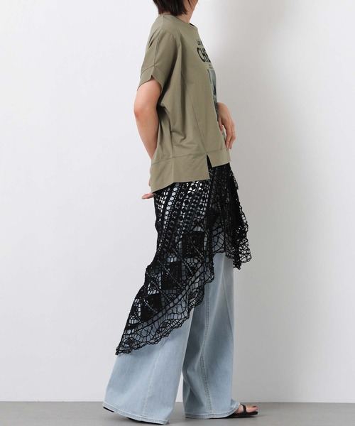 Gready Brilliant(グレディブリリアン)の「CHERフォトワイドフレンチスリーブ(Tシャツ/カットソー・レディース・ライトカーキ/オフホワイト・FREE)」の6枚目の写真