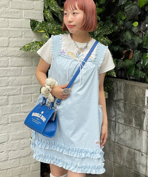 HELLO.SANFRANCISCO(ハローサンフランシスコ)の「【HELLO.SANFRANCISCO/ハローサンフランシスコ】マーガレットロゴがま口ショルダー(トートバッグ・レディース・ホワイト/ブルー・ONE SIZE)」の10枚目の写真