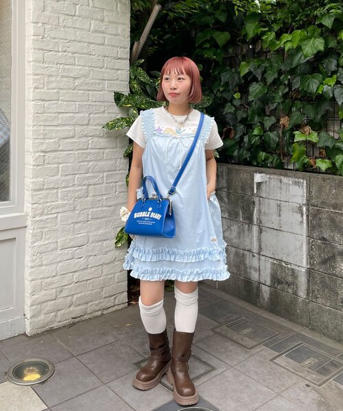 HELLO.SANFRANCISCO(ハローサンフランシスコ)の「【HELLO.SANFRANCISCO/ハローサンフランシスコ】マーガレットロゴがま口ショルダー(トートバッグ・レディース・ホワイト/ブルー・ONE SIZE)」の11枚目の写真