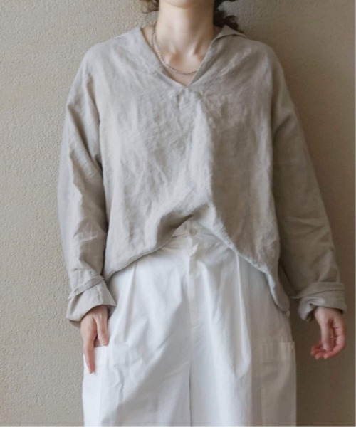 JOURNAL STANDARD LUXE(ジャーナルスタンダード ラックス)の「《追加》ソフトリネン セーラーシャツ(シャツ/ブラウス・レディース・ブラック/アイボリー/ネイビー・FREE)」の21枚目の写真