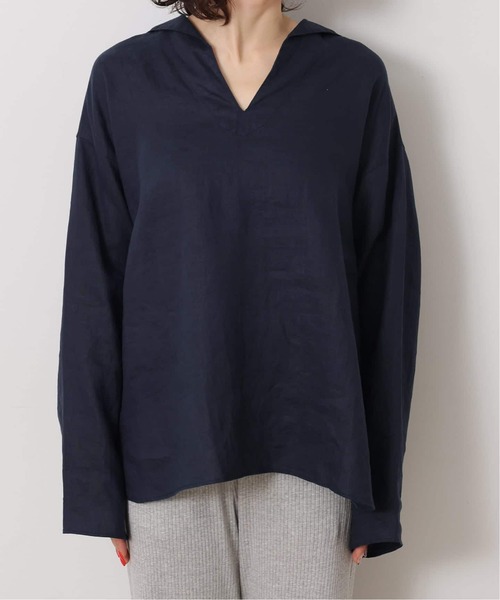 JOURNAL STANDARD LUXE(ジャーナルスタンダード ラックス)の「《追加》ソフトリネン セーラーシャツ(シャツ/ブラウス・レディース・ブラック/アイボリー/ネイビー・FREE)」の5枚目の写真