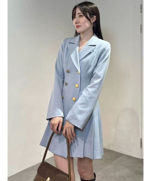 MERCURYDUO（マーキュリーデュオ）の「フィットアンドフレアサイドプリーツジャケットワンピ（ワンピース・レディース・ブラウン/ライトブルー/アイボリー/チャコールグレー・FREE）」の16枚目の写真