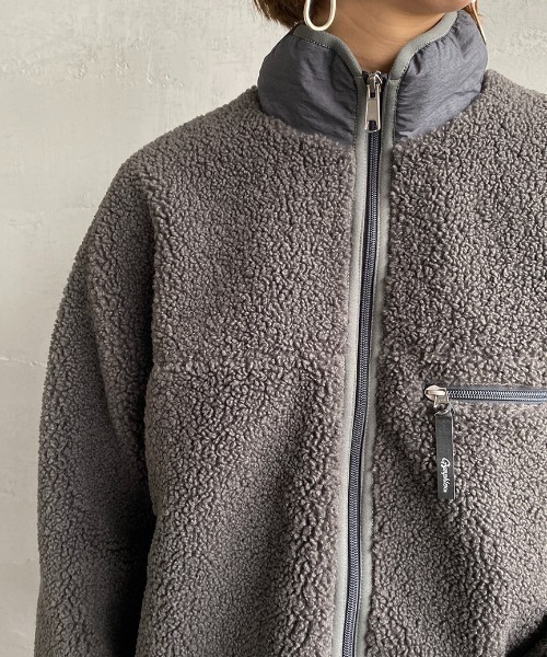 GYMPHLEX（ジムフレックス）の「【WEB先行予約】[GYMPHLEX/ジムフレックス] COZY LIGHT ボアフリースジャケット（ブルゾン・レディース・ベージュ/オフホワイト/チャコール・14）」の17枚目の写真